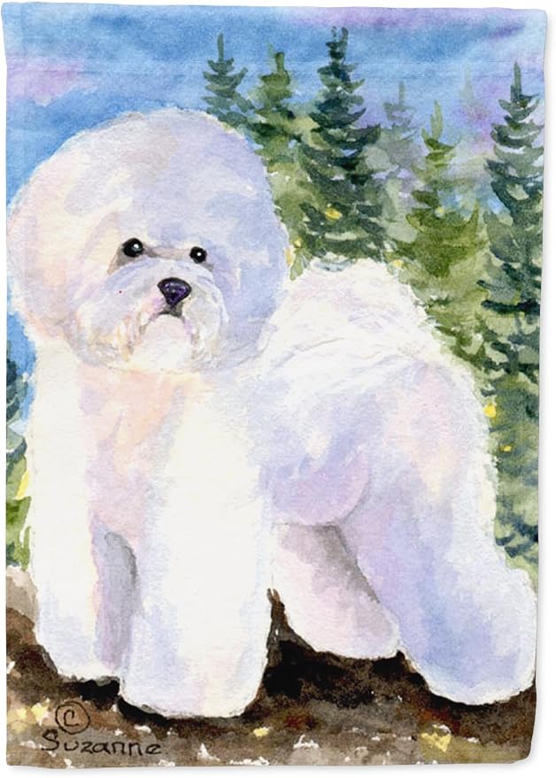 Caroline's Treasures SS8916GF Bichon Frise Garden Flag Mailbox Flag Decorative Yard Flag Banner Outside Patio Artwork Yard Flower Beds, Garden Size, Multicolor