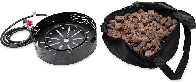 Camco Portable Propane Campfire | Features 8-Foot Hose and Adjustable Regulator | Great for Campsites with Fire Restrictions | (58047)