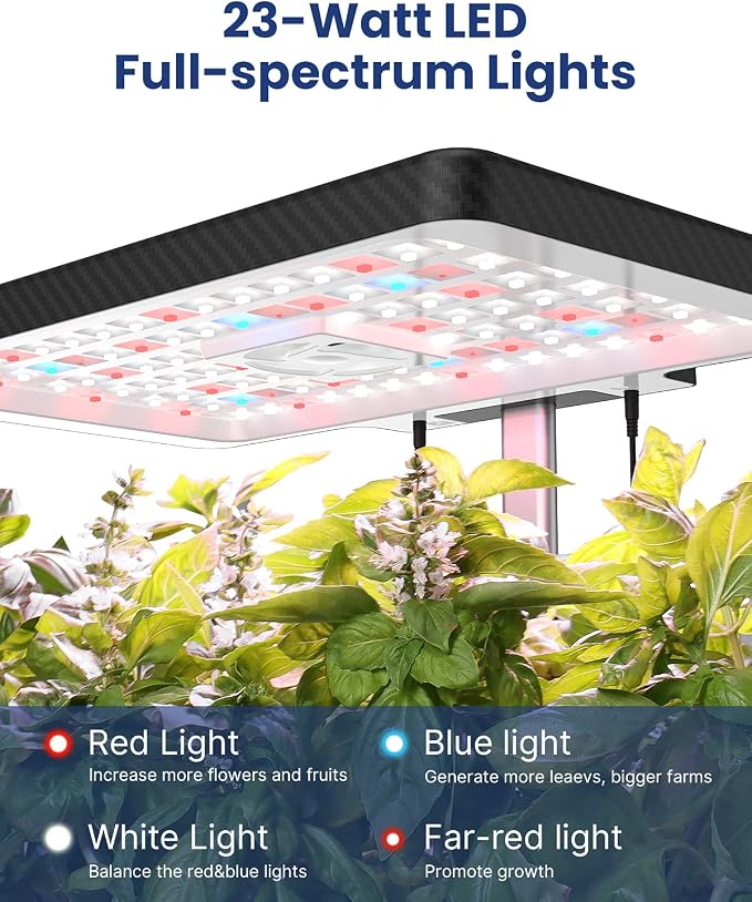 iDOO Indoor Garden Hydroponics Growing System for Growing Plants & Lettuce | Herb Garden with 12 Pods Plant Germination Kit, LED Grow Light, Adjustable Height, Auto-Timer, Hydrophonic Planter