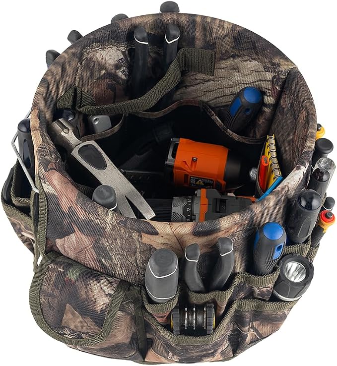 Bucket Boss - Camo Bucketeer Bucket Tool Organizer (Fits 5 Gallon Bucket), Bucket Organization (85030), Mossy Oak Camo