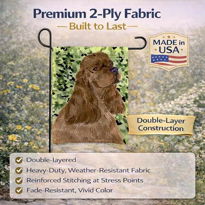 Caroline's Treasures SS8807GF Cocker Spaniel Garden Flag Mailbox Flag Decorative Yard Flag Banner Outside Patio Artwork Yard Flower Beds, Garden Size, Multicolor