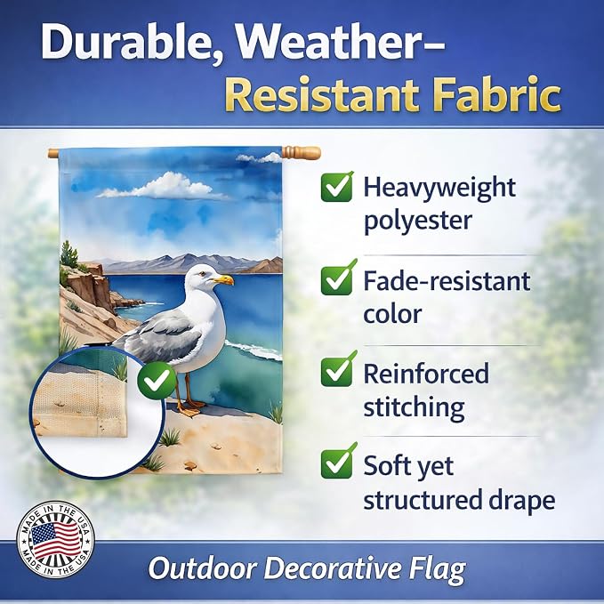 Caroline's Treasures Utah California Gull House Flag Large Porch Sleeve Pole Decorative Outside Yard Banner Artwork Wall Hanging, Polyester, House Size, Multicolor
