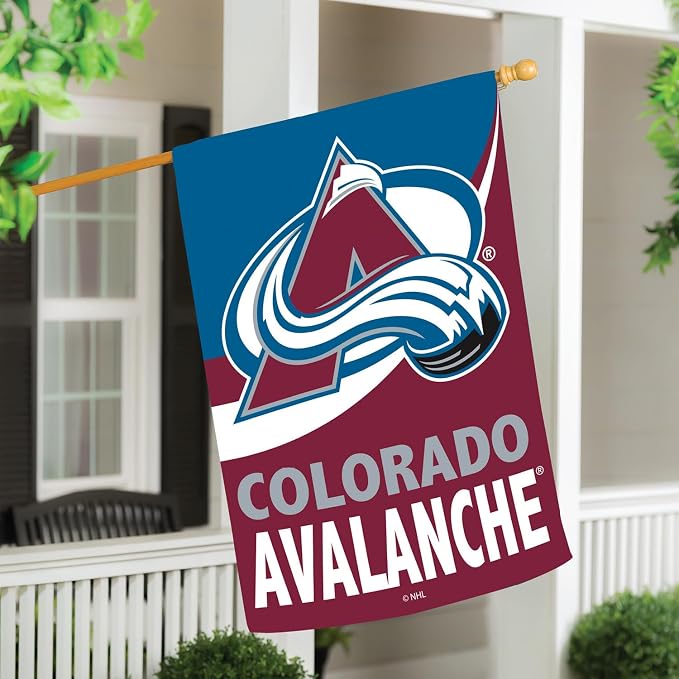 Team Sports America NHL Colorado Avalanche House Flag, 28 x 44, Double Sided Garden Flags for Outside, Outdoor Flags & Banners for Gardens Patio, Indoor Wall Decor Flag for Room