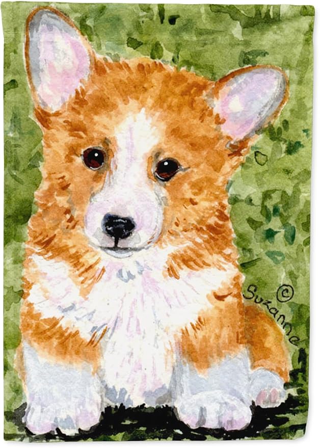 Caroline's Treasures SS8710GF Corgi Garden Flag Mailbox Flag Decorative Yard Flag Banner Outside Patio Artwork Yard Flower Beds, Garden Size, Multicolor