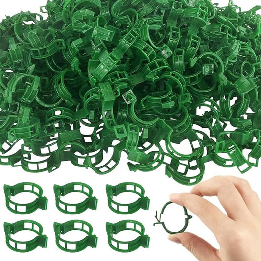 300 PCS Secured Plastic Plant Clip, New Reusable Plant Support Clips Plastic Clips Tomato Clips for Securing Plants for Climbing Plants, Grape, Vegetable Stems (100, Green)