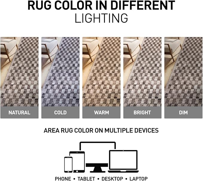 Rugshop Contemporary Checkered Grid Textured Area Rug Soft Beige 4' x 6' | Rectangular, Size 4' x 6', Living Room, Bedroom, Dining Room, Home Office, Kitchen, Entryway, Hallway, Nursery, Kids Room