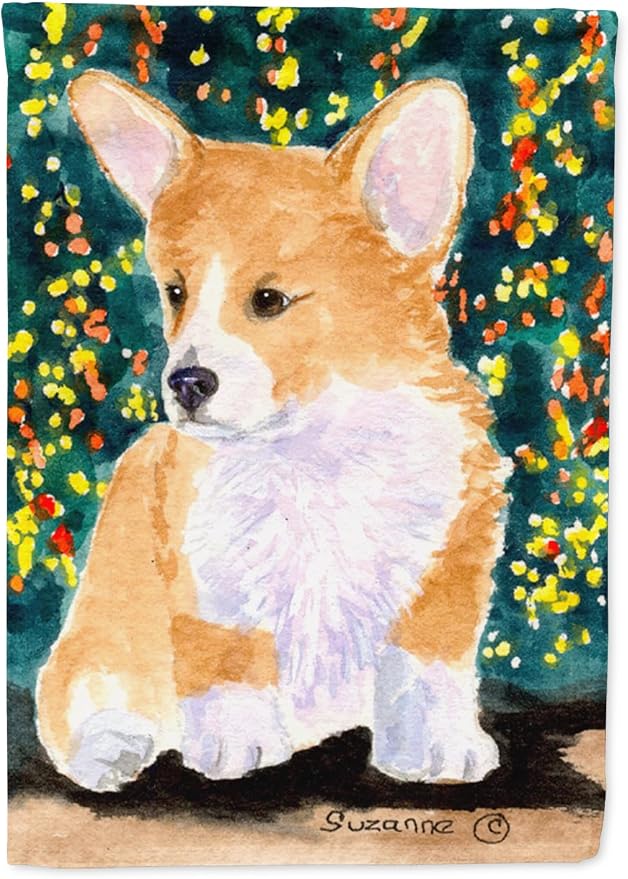 Caroline's Treasures SS8967GF Corgi Garden Flag Mailbox Flag Decorative Yard Flag Banner Outside Patio Artwork Yard Flower Beds, Garden Size, Multicolor