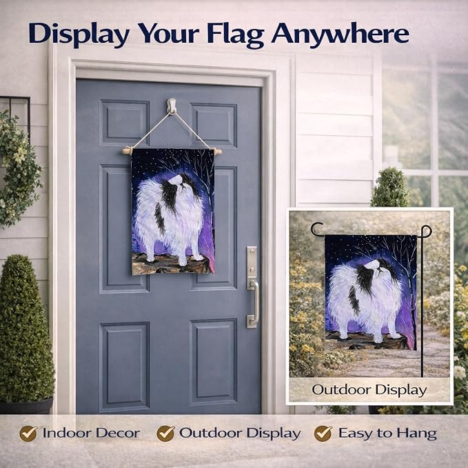 Caroline's Treasures SS8070GF Japanese Chin Garden Flag Mailbox Flag Decorative Yard Flag Banner Outside Patio Artwork Yard Flower Beds, Garden Size, Multicolor