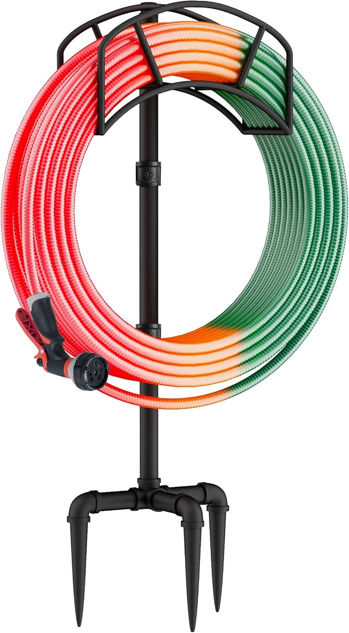 LAND VOI Freestanding Garden Hose Storage Holder Stand