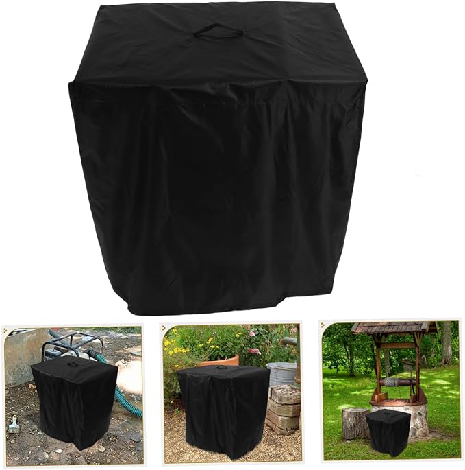 Black Pool Pump Cover with Oxford Cloth for Outdoor Units | Simple Installation, Easy Maintenance, Snug Fit, Effective Protection for Garden Filter Equipment
