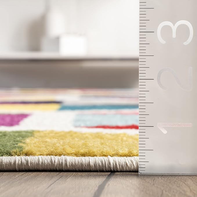 nuLOOM Maris Multicolor Geometric Power Loomed Area Rug, 8' x 10' | Nuloom Maris Geometric 8' x 10' Area Rug for Living Room Bedroom Dining Room, Multicolor