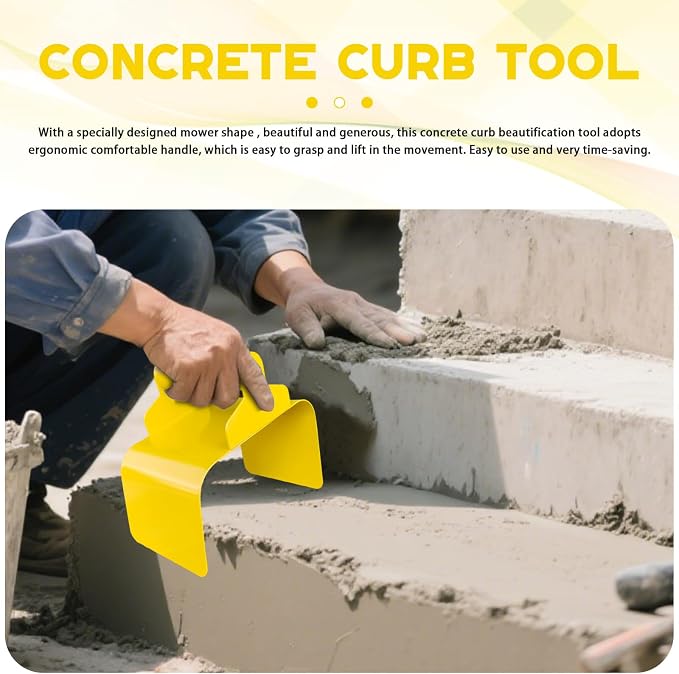 Concrete Curb Trowel, Garden Edging Curb Trowel Concrete Tool, Concrete Curb Trowel Edger, Landscape Curb Trowel with Putty Knife (Bevel Edge)