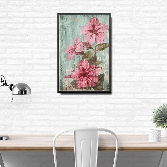 Metal Sign Tin Sign Vintage Vintage Impatiens Tin Sign for Rustic Wall Art Shabby Chic Gardens and Distressed Wood Panels Bar Signs for Home Decor for Restaurant 8×12 Inches with Metal Frame