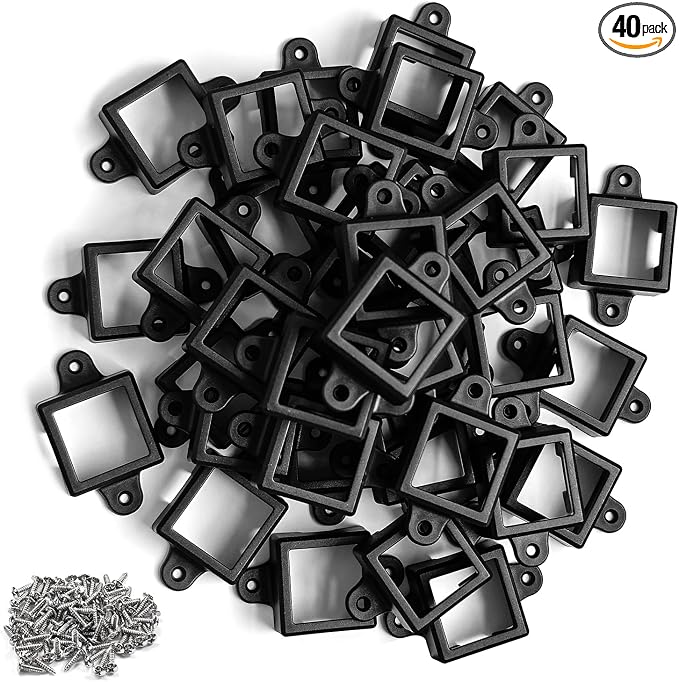40 Set Light Clips for Govee Permanent Outdoor Lights Compatible with H705 H805 Non-pro Version Outdoor Light Mounting Bracket Clips & Screws (Black)