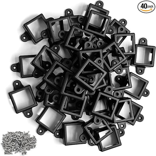 40 Set Light Clips for Govee Permanent Outdoor Lights Compatible with H705 H805 Non-pro Version Outdoor Light Mounting Bracket Clips & Screws (Black)