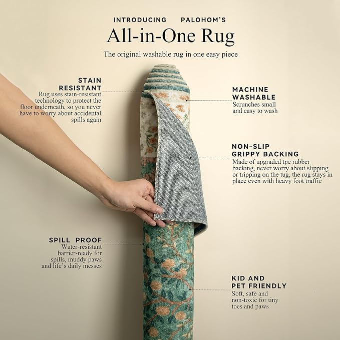 Runner Rug Washable Kitchen Runner: 2'x 6' Hallway Runner Rugs Stain Resistant Non Slip Low Pile Soft Carpet Runners for Hallways Bedroom Entryway Indoor Beside Bathroom Living Room Farmhouse
