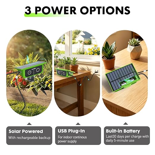 RAINPOINT Solar WiFi Drip Watering System & WiFi Moisture Sensor Combo Pack | App Control Smart Indoor/Outdoor Automatic Drip Irrigation Waterer & Visual Gauge WiFi Plant Soil Moisture Meter