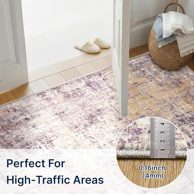 8x10 Area Rugs Washable Abstract Rug for Living Room Bedroom | Non Slip Soft Carpets Indoor Floor Stain Resistant Large Carpet for Bedroom Dining Room Farmhouse Nursery Office