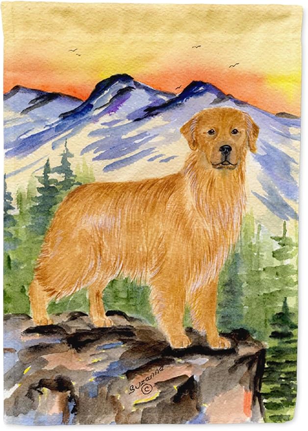 Caroline's Treasures SS8163GF Golden Retriever Garden Flag Mailbox Flag Decorative Yard Flag Banner Outside Patio Artwork Yard Flower Beds, Garden Size, Multicolor