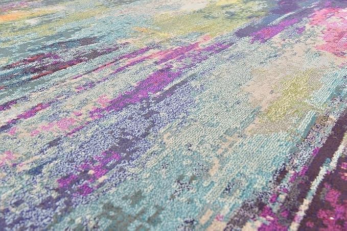 Unique Loom Chromatic Collection Modern Colorful & Vibrant Abstract Area Rug For Any Home Décor (10' 6 x 16' 5 Rectangular, Multi/ Light Blue)