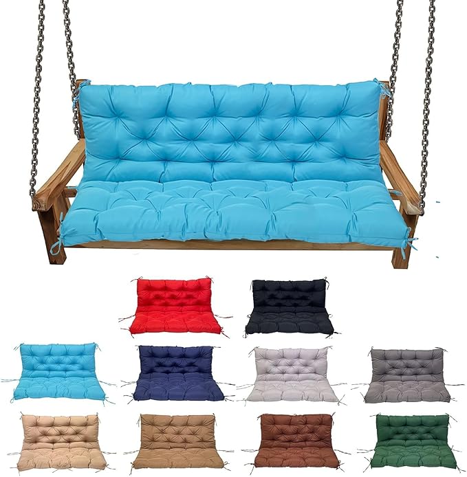 Swing Cushion Replacement Outdoor Porch Waterproof Bench Cushion 2-3 Seater Washable Bench Replacement Cushions for Outdoor Patio Porch Swing Cushions