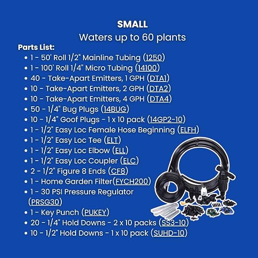 Dripworks Individual Plant Irrigation Kit for Watering Individual Plants in Containers - Waters Upto 60 Plants | Agricultural Grade Components | Trusted Brand Since 1991