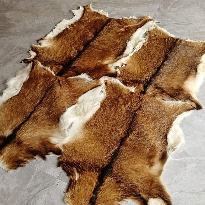 Red Deer Hide Rug,3.2x2.1ft,Hunting Carpet,Antelope Mat Fawn Rug forBedroom | Deer Skin, Deer Taxidermy, Fireplace Deerskin Decor, Reindeer Hide Area Rug, Animals Mat Carpet for Home Office Bedroom
