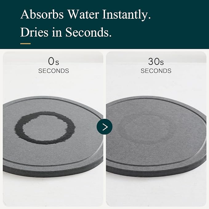 10 Inch 3 Pcak Diatomite Plant Saucers for Indoors Outdoors, Flower Plant Pot Saucers Drainage Trays to Catch Water, Diatomaceous Earth Planter Plates Water Catcher Drip Trays, Stone Dark Grey