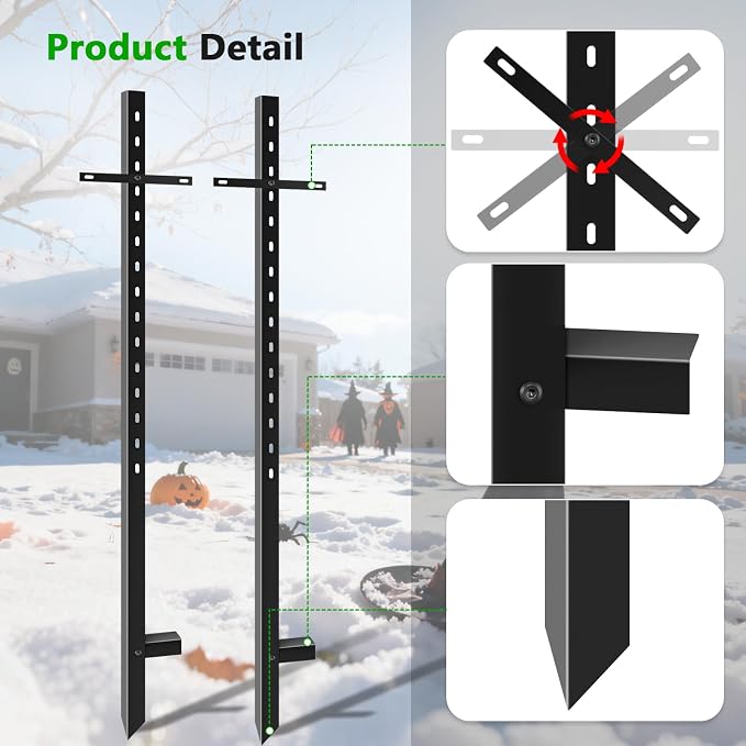 2 Pcs 46 Inches Yard Signs T-Bar Sign Stakes, Black Steel Powder Coated Sign Posts for Outside, Heavy Duty Metal Stake Yard Sign Holder for Outside Outdoor Lawn Bar Parking Garage Event