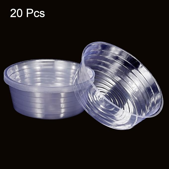 MECCANIXITY Plant Pot Saucer 12 Inch Plastic Round Flower Drip Tray for Indoor Outdoor, Clear Pack of 20