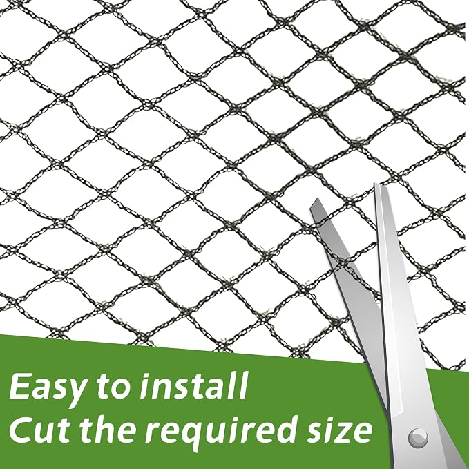 Heavy Duty Bird Netting - 0.6" Mesh UV Resistant 7.5FT x 65FT | Garden fruit protection birds Blueberry grape coverage Breathable mesh weather permeable Reusable toolless durable