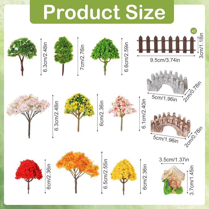 68 Pcs Fairy Garden Accessories Mini Resin Animals Figures | Miniature Ducks Mushroom Ladybug Table and Chairs Bridge Pond Fence Moss Bonsai Landscape Ornaments Kit for Garden DIY Craft
