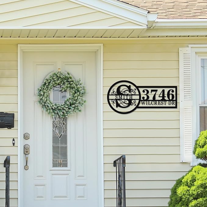 Address Signs,Personalized Modern House Numbers, House Address Signs,Address Signs for Houses,Customized Metal Address Plaques,Custom Metal Address Sign for Outside