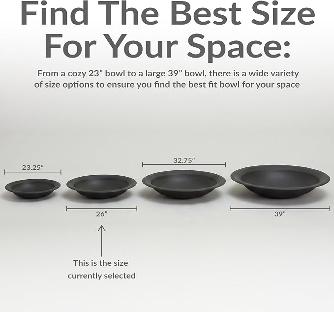Sunnydaze Round Steel Outdoor Fire Pit Bowl Replacement Insert for DIY Ring or Existing Stand - Wood-Burning Backyard Patio Firepit for Outside - 23.25" Outer / 21" Inner Diameter - Black