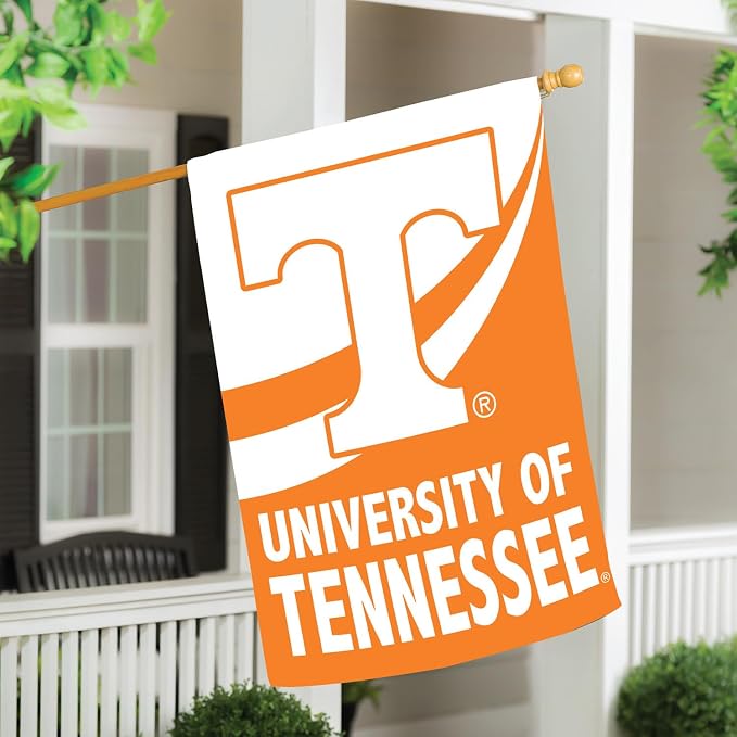 Team Sports America NCAA University of Tennessee House Flag, 28 x 44, Double Sided Garden Flags for Outside, Outdoor College Flags & Banners for Gardens Patio, Indoor Wall Decor Flag for Room