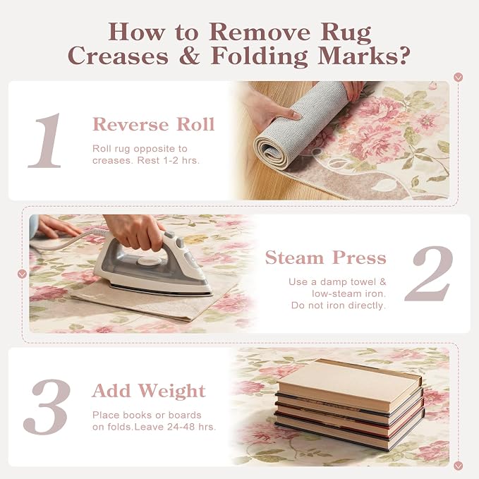 Lahome Washable Area Rug 6x9,Nursery Rug Girl Pink Dorm Rug | Vintage Girls Rugs for Bedroom Ultra-Thin Non Slip Carpet for Playroom Closet Dorm Room Decor Nina (6'X9',Beige)