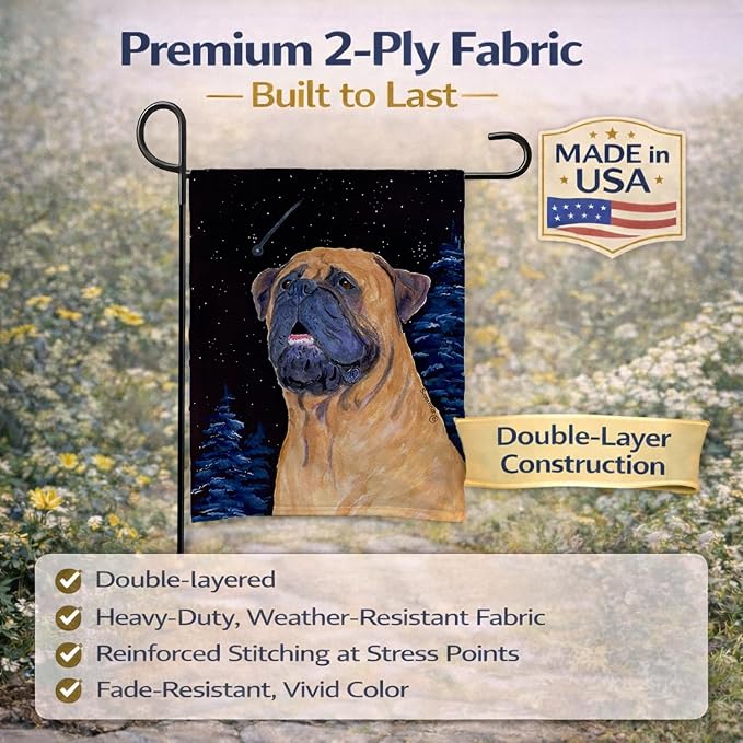 Caroline's Treasures SS8672GF Bullmastiff Garden Flag Mailbox Flag Decorative Yard Flag Banner Outside Patio Artwork Yard Flower Beds, Garden Size, Multicolor