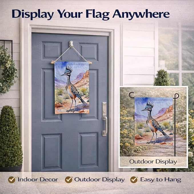Caroline's Treasures New Mexico Greater Roadrunner Garden Flag Mailbox Flag Decorative Yard Flag Banner Outside Patio Artwork Yard Flower Beds, Garden Size, Multicolor