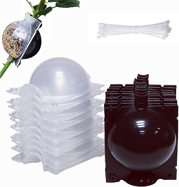 10 PCS Plant Propagation Stations,Reusable Half Transparent Germination Tray Air Layering Pods Propagation Tubes Grow Bags Grafting Kit Garden Tool Air Layering Propagation Kit(with Extra Zip Ties)