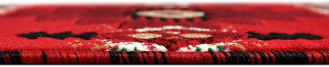 YHSF South West Native American Area Rug C318 - Easy Clean, Thick, Soft, Durable Native Tribal American Indian Inspired Rug for Bedroom/Living Room and More - Red, 16 Inches x 28 Inches