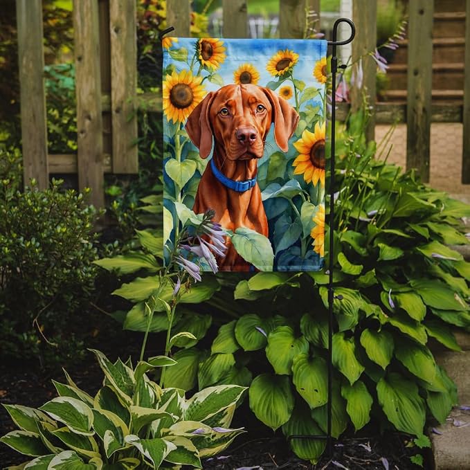 Caroline's Treasures DAC6169GF Vizsla in Sunflowers Garden Flag Mailbox Flag Decorative Yard Flag Banner Outside Patio Artwork Yard Flower Beds, Garden Size, Multicolor