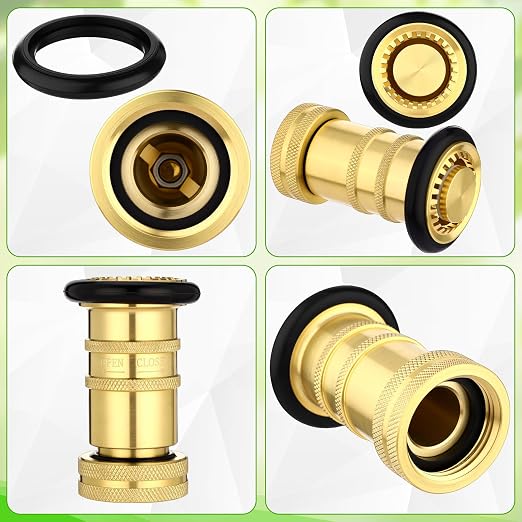 Shimeyao (1" NPT/NPSH) Brass Fire Hose Nozzle Fire Equipment Spray Jet Fog Brass Hydrant Adapter with Pin Lug 2-1/2" NST (NH) Female x 1-1/2" NST (NH) Male