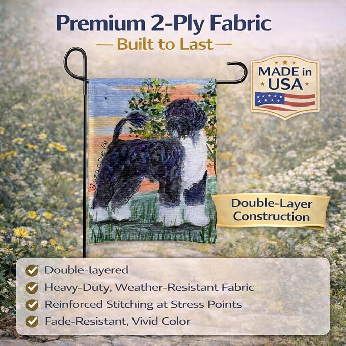 Caroline's Treasures SS8855GF Portuguese Water Dog Garden Flag Mailbox Flag Decorative Yard Flag Banner Outside Patio Artwork Yard Flower Beds, Garden Size, Multicolor