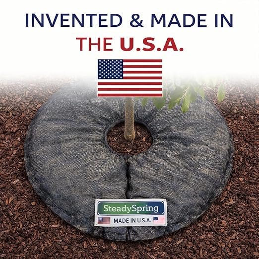 SteadySpring® 24" Smart 30+Day Tree Watering Mat - AUTO Refills with RAIN and Slow Releases As Plant Needs - for Root Balls 11" - 15" Dia Slow Release Technology Prevents Over and Under Watering (4)