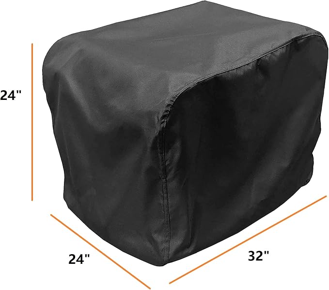 Generator Cover Waterproof, Heavy Duty Thicken 600D Polyester with Elastic Drawstring, Weather/UV Resistant Generator Cover for Universal Portable Generators 5000-10000 Watt (32''L x 24''W x 24''H)