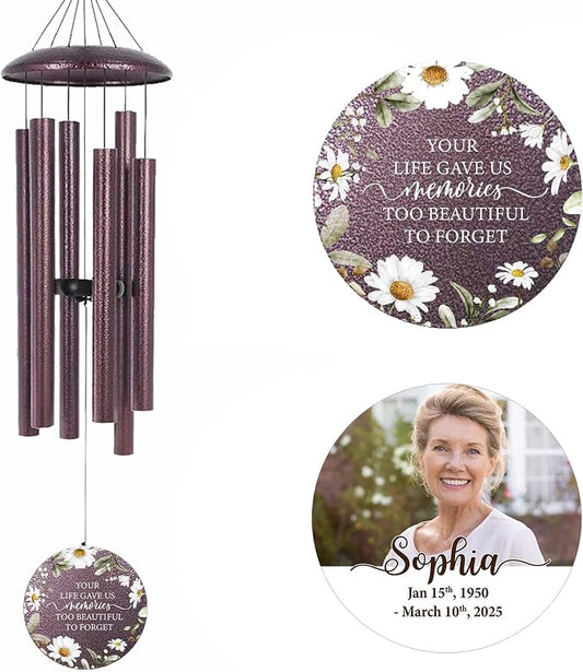 ASTARIN Personalized Deep Tone Wind Chime Memorial, Customized Sympathy Wind Chimes, Memory Wind Chimes for Loved Ones Lost, Bereavement Gifts Windchimes Outdoor, Produced in Texas