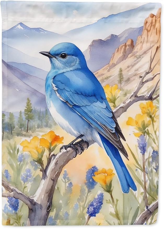 Caroline's Treasures Nevada Mountain Bluebird Garden Flag Mailbox Flag Decorative Yard Flag Banner Outside Patio Artwork Yard Flower Beds, Garden Size, Multicolor
