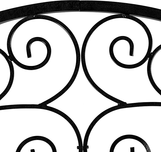 H Potter Scroll Garden Trellis 72" H, Freestanding Heavy Duty Iron, Black | Ground spikes included. Durable powder-coated finish. Supports climbing roses, clematis, ivy and vines.
