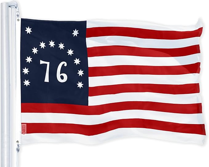 G128 Bennington 76 Flag | 3x5 Ft | LiteWeave Pro Series Printed 150D Polyester | Historical Flag, Indoor/Outdoor, Vibrant Colors, Brass Grommets, Thicker and More Durable Than 100D 75D Polyester