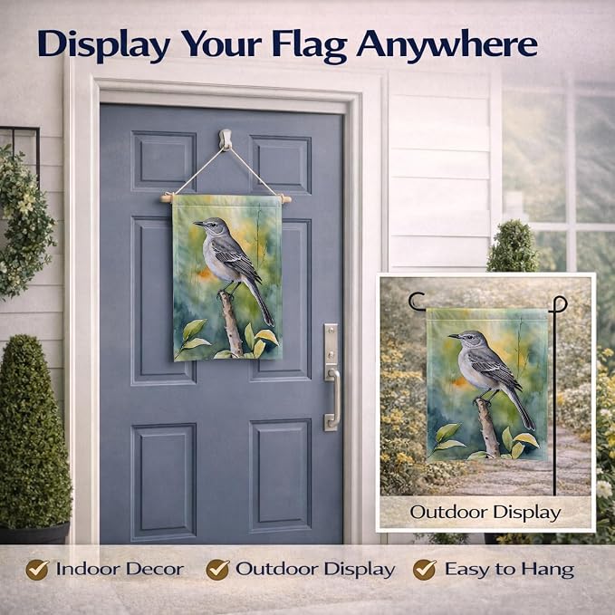 Caroline's Treasures Florida Northern Mockingbird Garden Flag Mailbox Flag Decorative Yard Flag Banner Outside Patio Artwork Yard Flower Beds, Garden Size, Multicolor